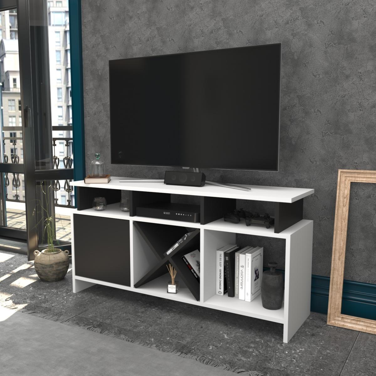 Auburn 120 cm Wide TV Unit and Media Console with Shelves - Anthracite – image 12