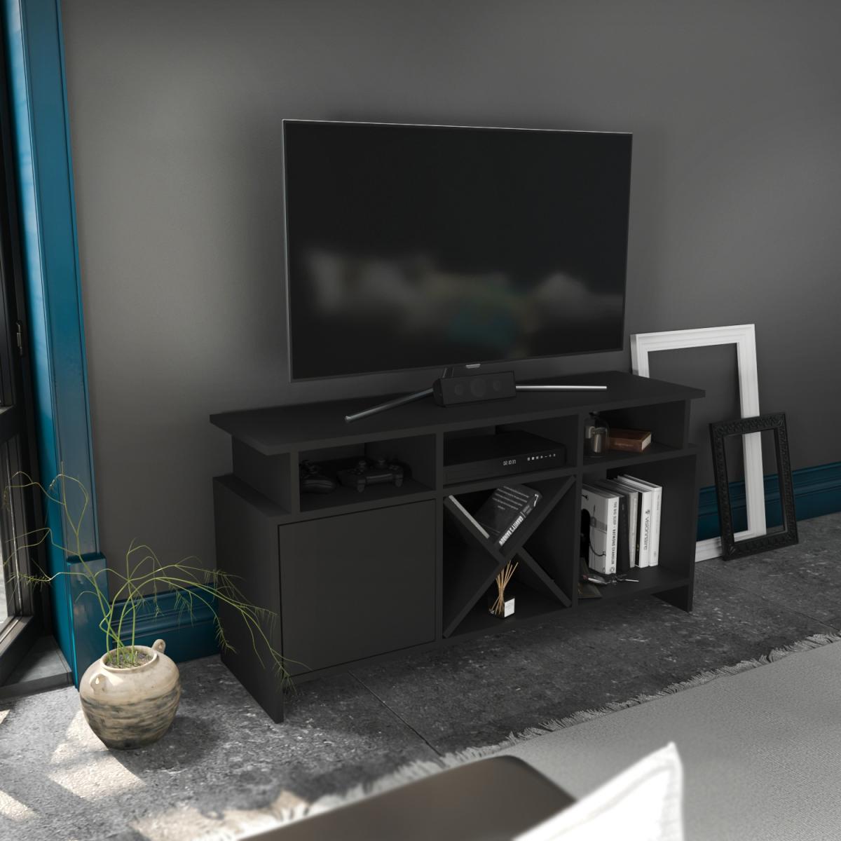 Auburn 120 cm Wide TV Unit and Media Console with Shelves - Anthracite – image 33