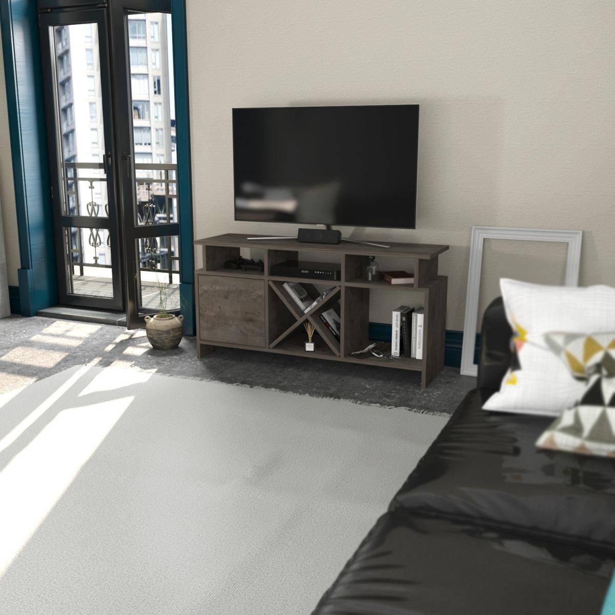 Auburn 120 cm Wide TV Unit and Media Console with Shelves - Anthracite – image 39