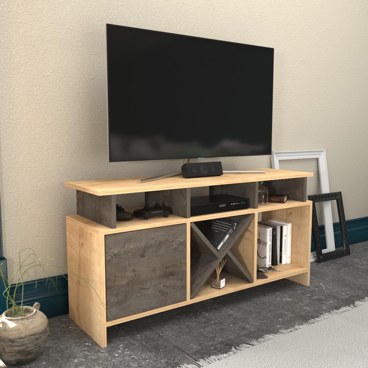 Auburn 120 cm Wide TV Unit and Media Console with Shelves - Anthracite – image 48