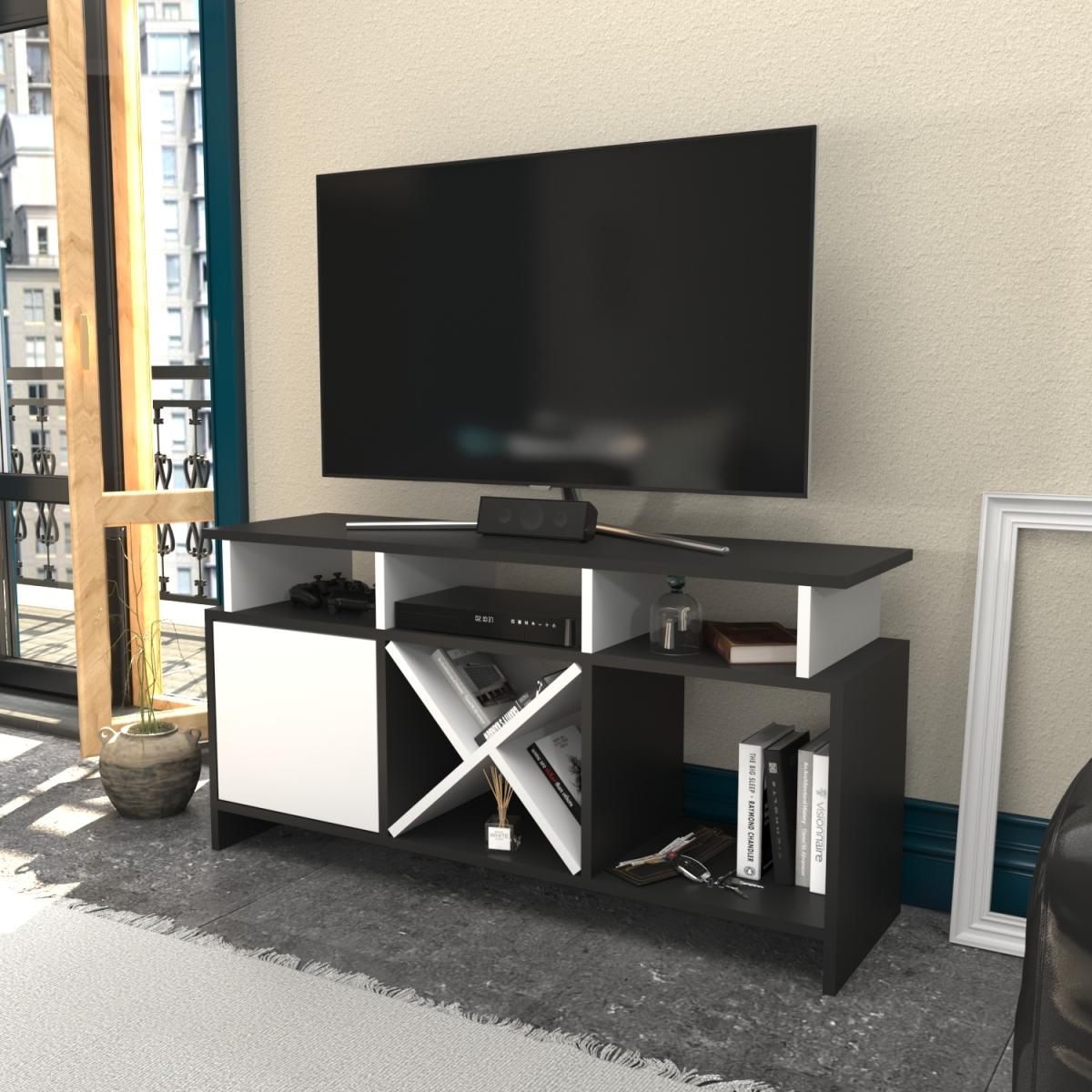 Auburn 120 cm Wide TV Unit and Media Console with Shelves - Anthracite – image 52