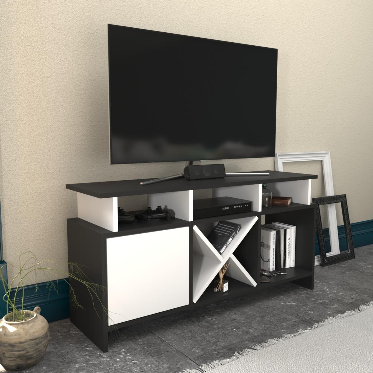 Auburn 120 cm Wide TV Unit and Media Console with Shelves - Anthracite – image 54
