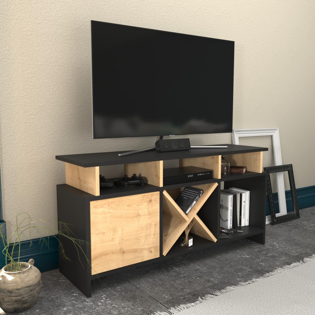 Auburn 120 cm Wide TV Unit and Media Console with Shelves - Anthracite – image 57