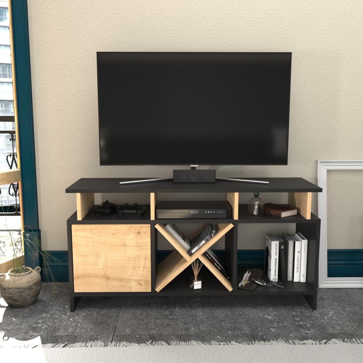 Auburn 120 cm Wide TV Unit and Media Console with Shelves - Anthracite – image 58