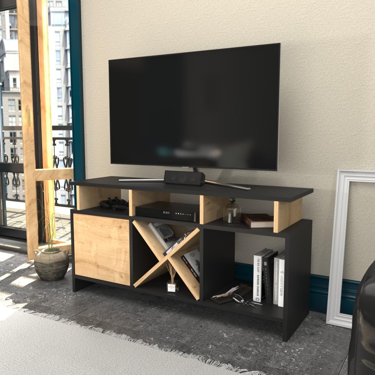 Auburn 120 cm Wide TV Unit and Media Console with Shelves - Anthracite – image 59