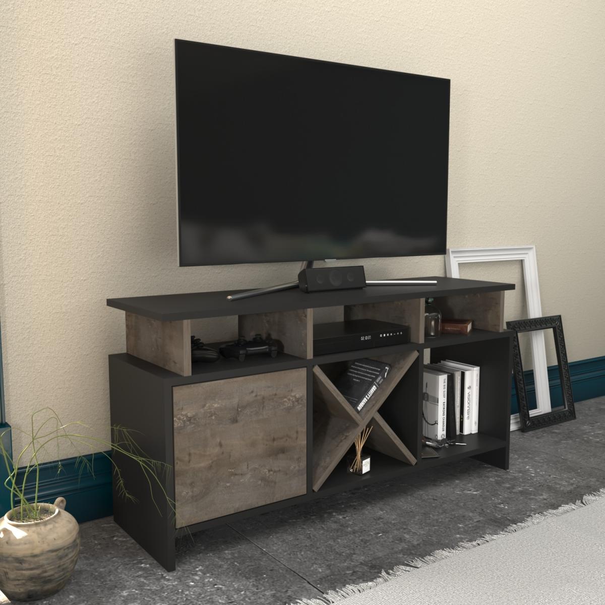 Auburn 120 cm Wide TV Unit and Media Console with Shelves - Anthracite – image 62