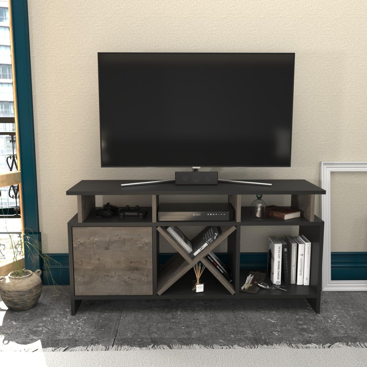 Auburn 120 cm Wide TV Unit and Media Console with Shelves - Anthracite – image 63
