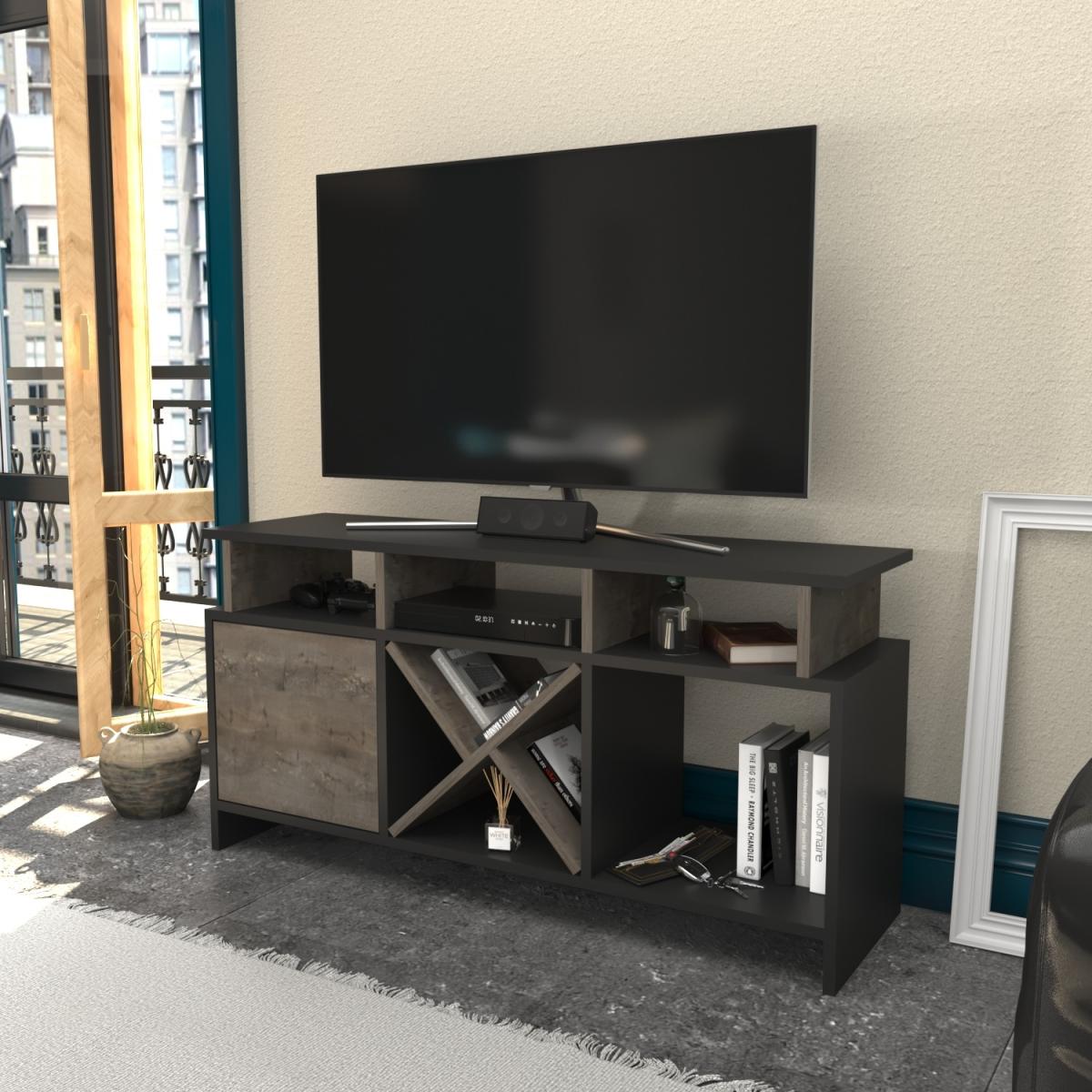 Auburn 120 cm Wide TV Unit and Media Console with Shelves - Anthracite – image 64