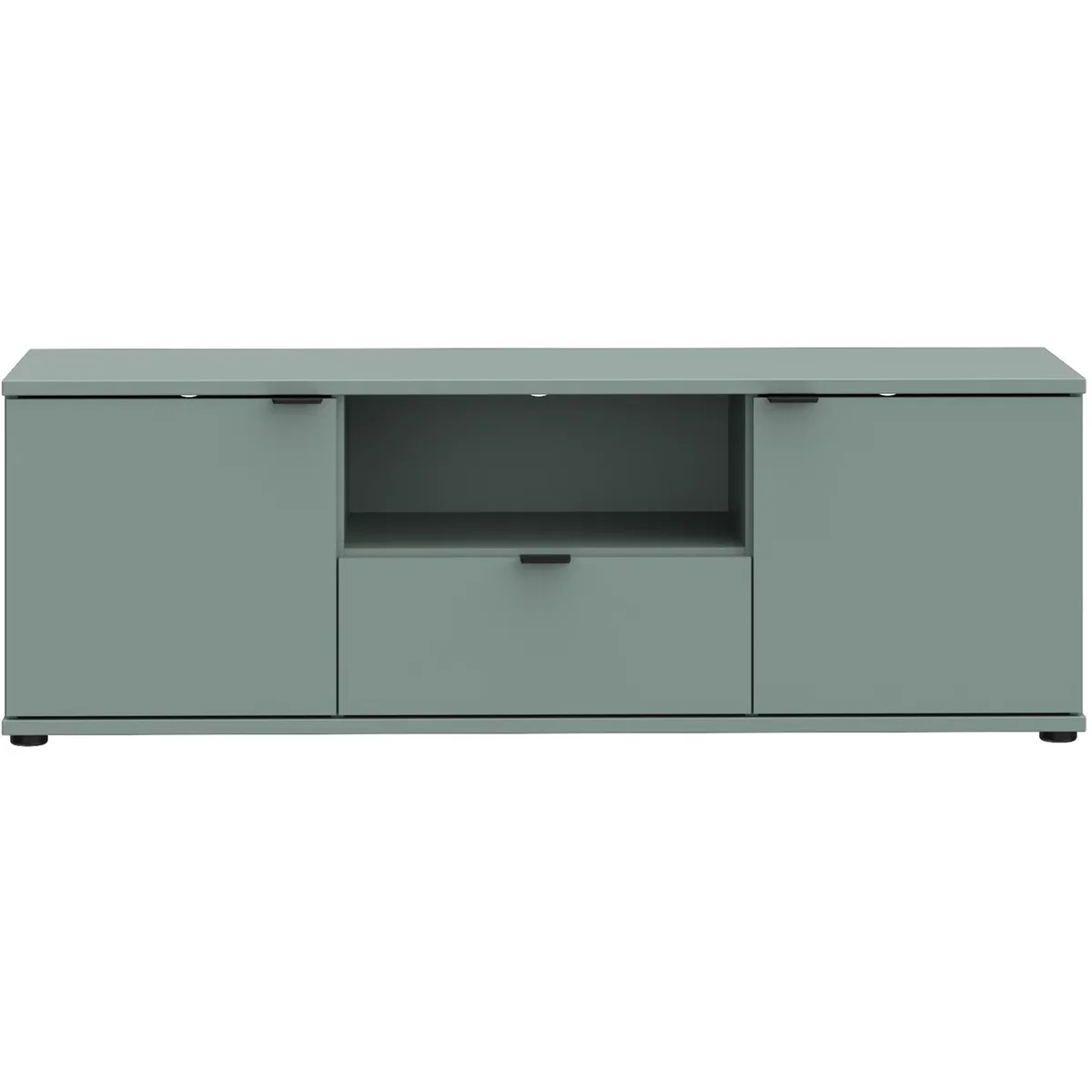 Ganymede Wide TV Unit with Open Shelf, Drawer & 2 Doors - Sage Green – image 17