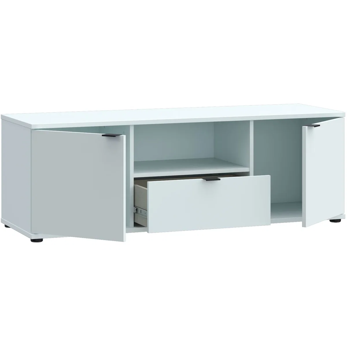 Ganymede Wide TV Unit with Open Shelf, Drawer & 2 Doors - Sage Green – image 5