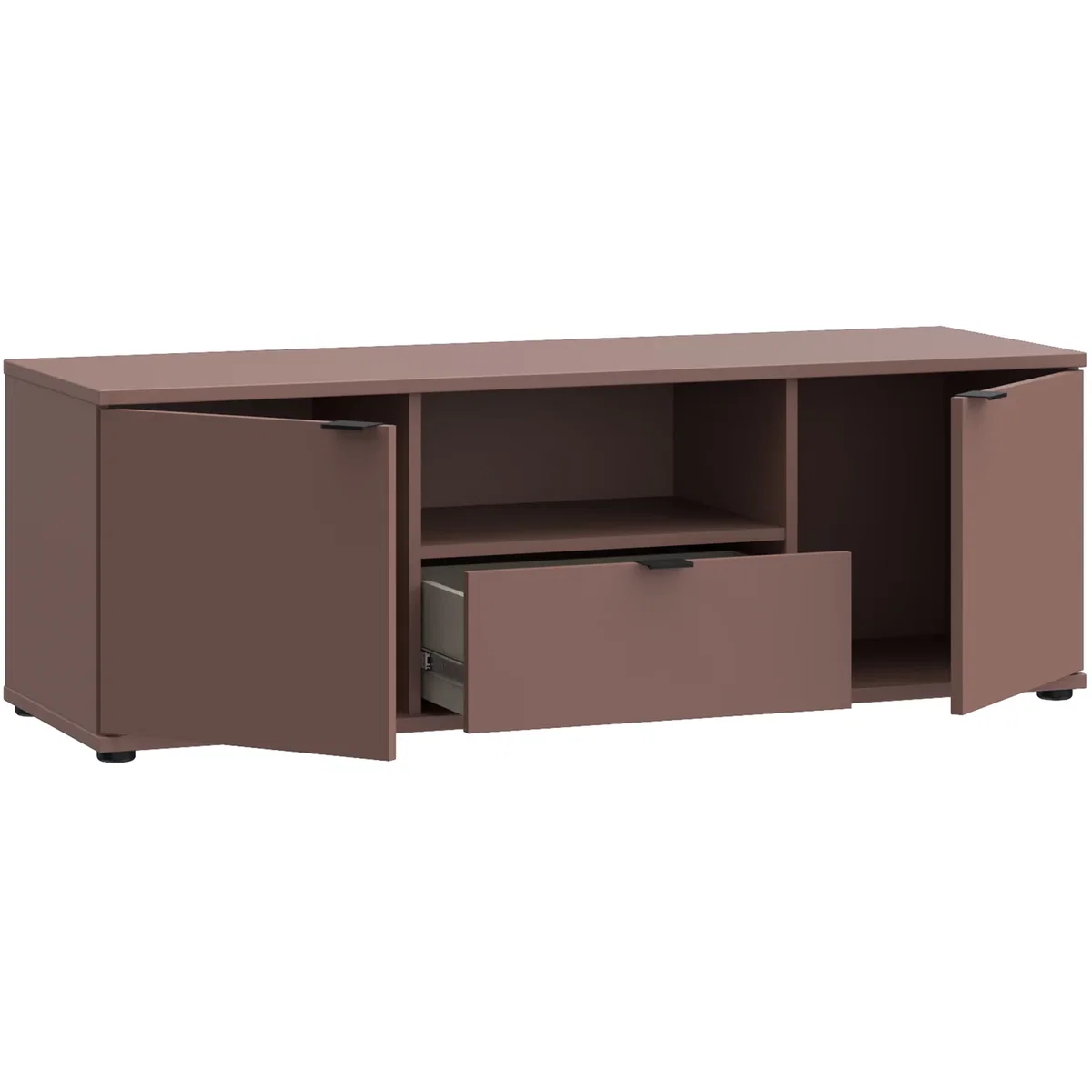 Ganymede Wide TV Unit with Open Shelf, Drawer & 2 Doors - Sage Green – image 8
