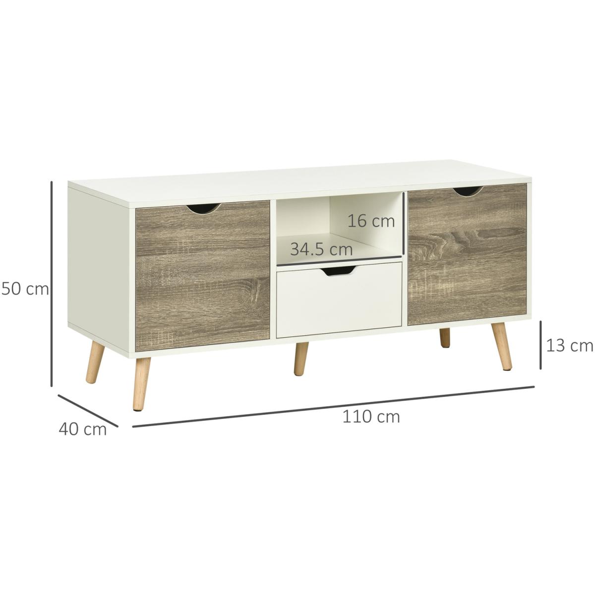 TV Unit Cabinet for TVs up to 50 Inches, TV Stand with Storage Cabinets - Grey – image 2