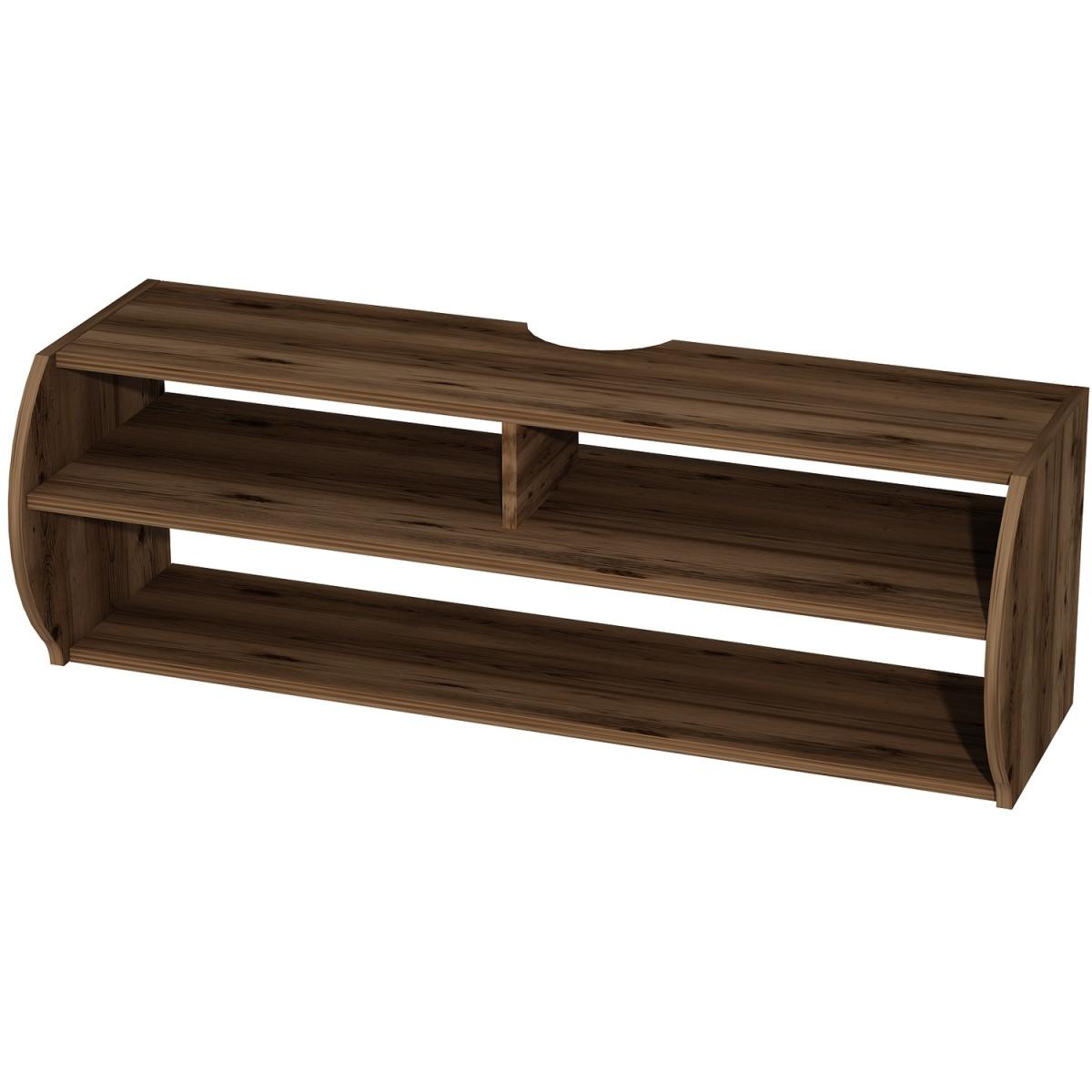 Berter Floating TV Stand with Shelves - Light Walnut – image 5