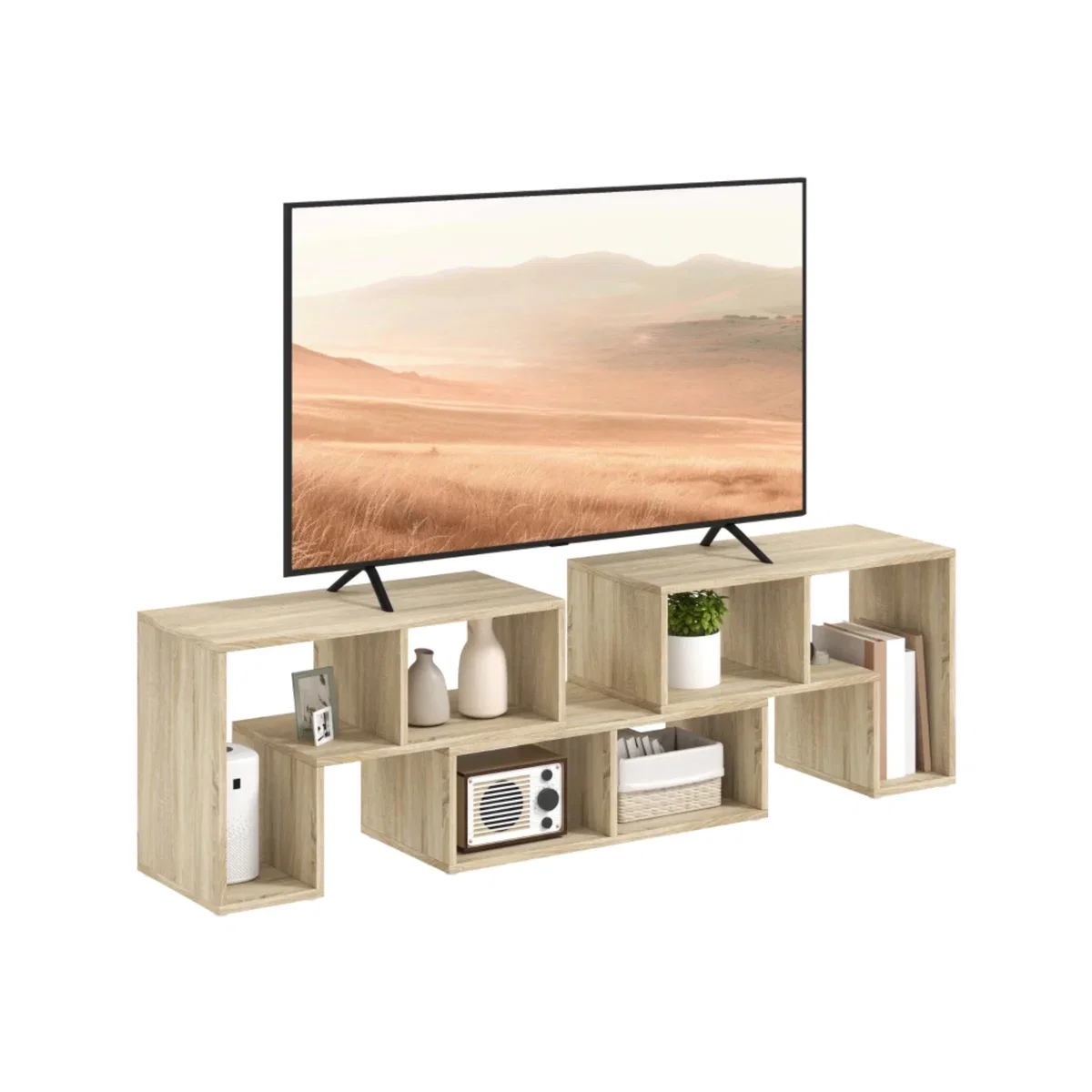 Adjustable Free Combination TV Stand Unit With Storage - Grey