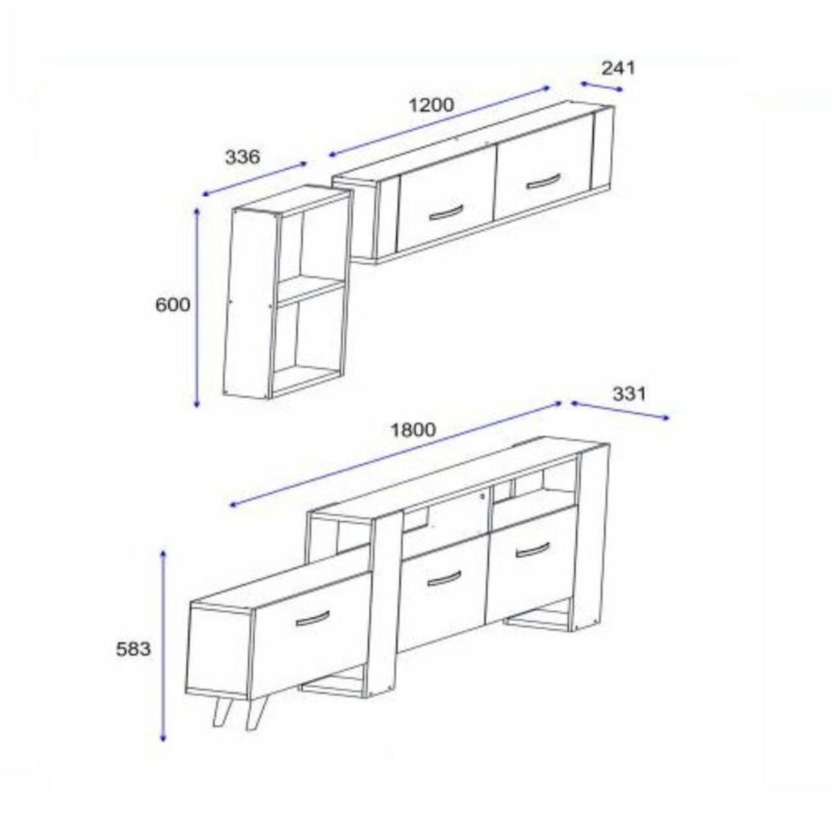 Anya TV Stand and Entertainment Center - Dark Oak & Anthracite – image 3