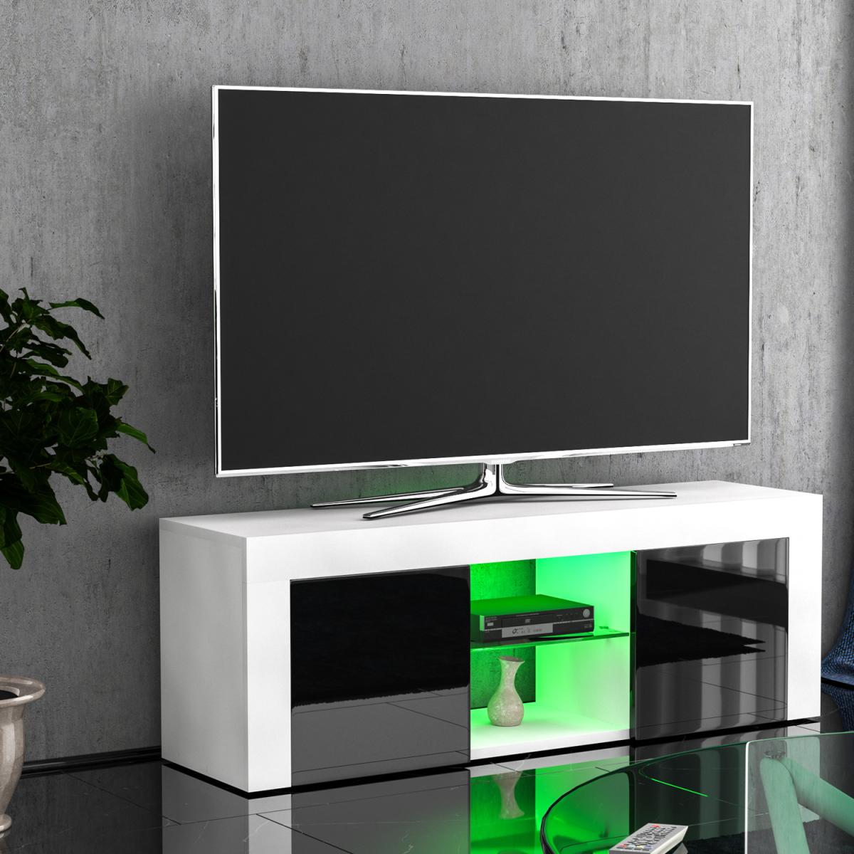 Eclipse 2 Door LED TV Unit - White and Grey – image 6
