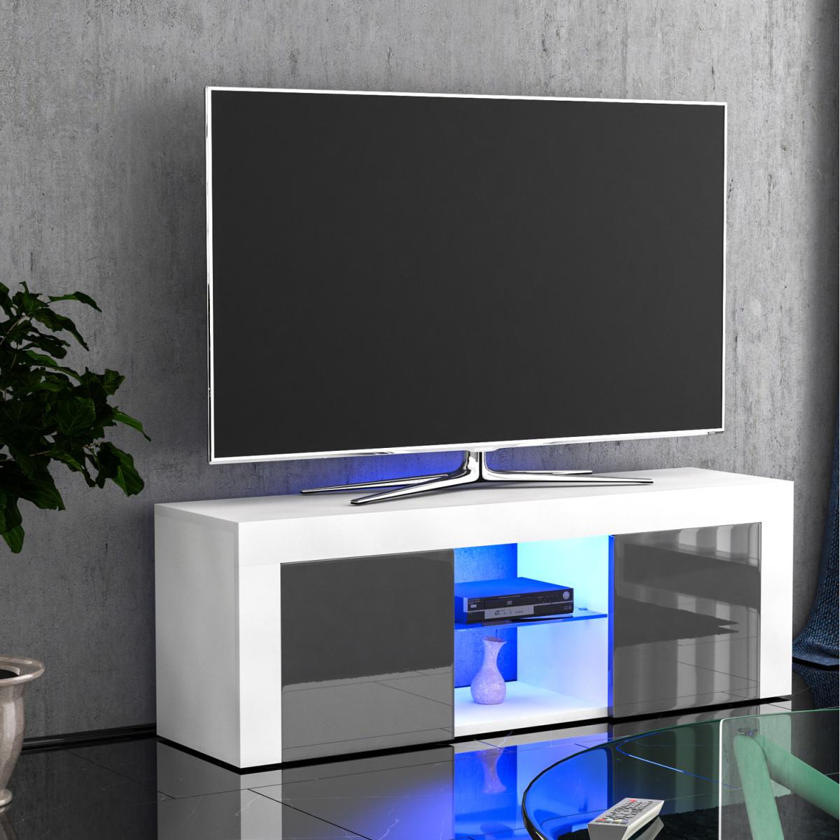 Eclipse 2 Door LED TV Unit - White and Grey – image 8