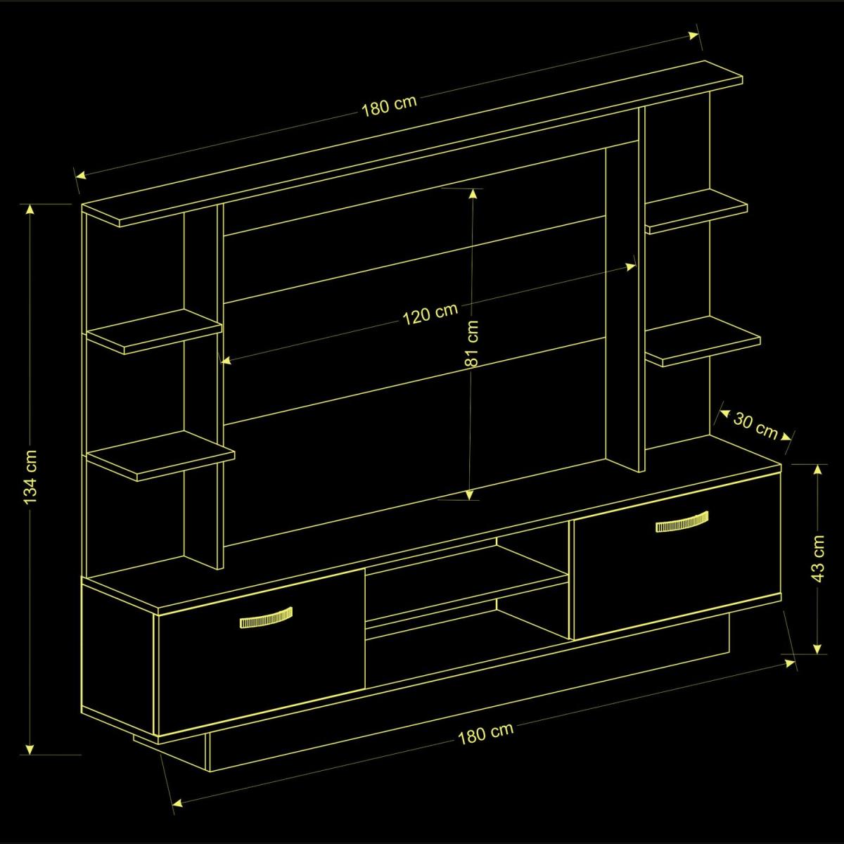 Light TV Unit White and Walnut - White and Walnut – image 5