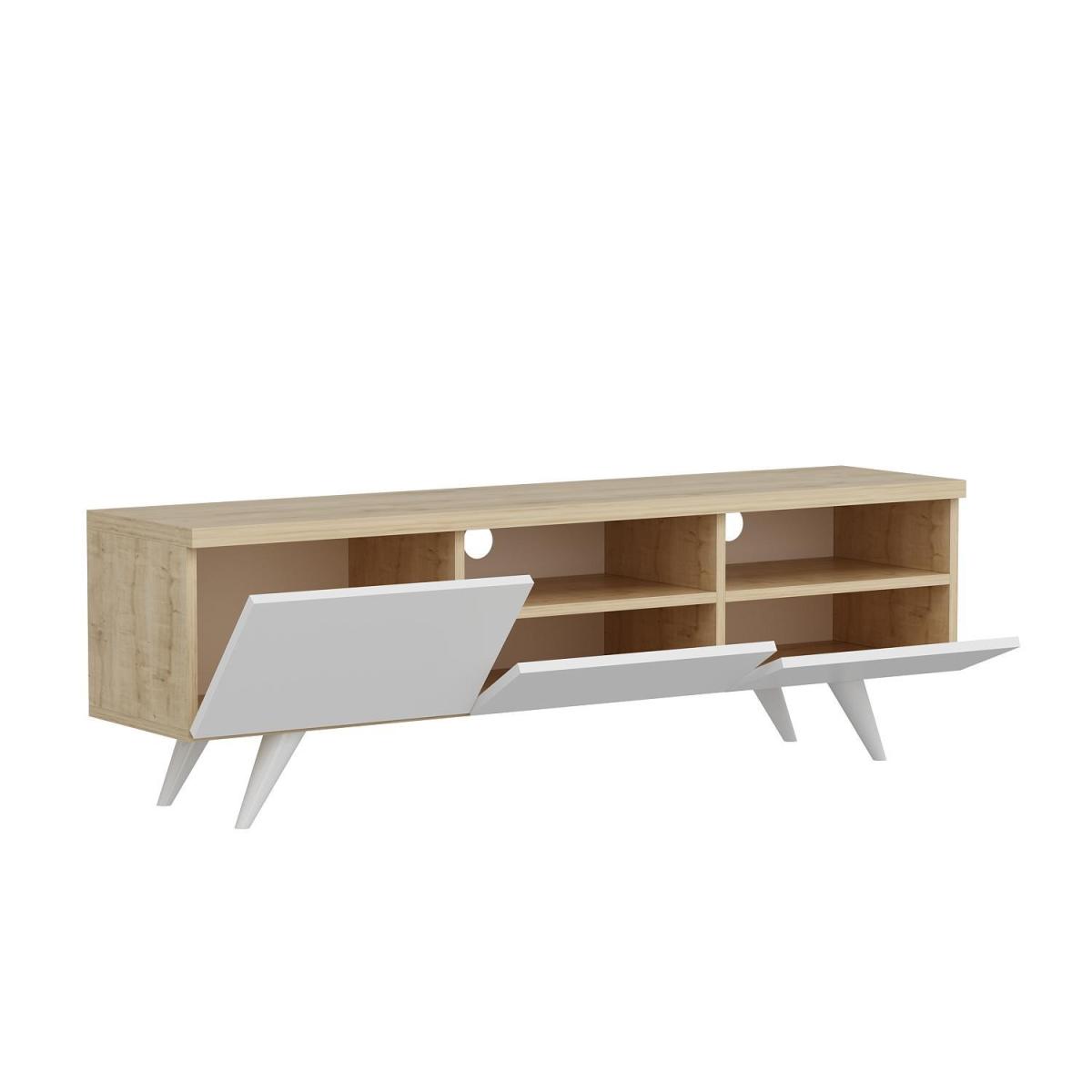 Brussels TV Stand, TV Table and Lowboard, White - White – image 2
