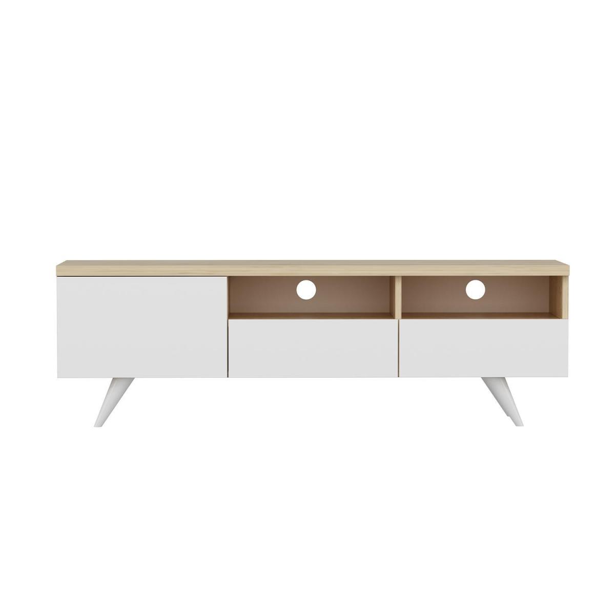 Brussels TV Stand, TV Table and Lowboard, White - White – image 4
