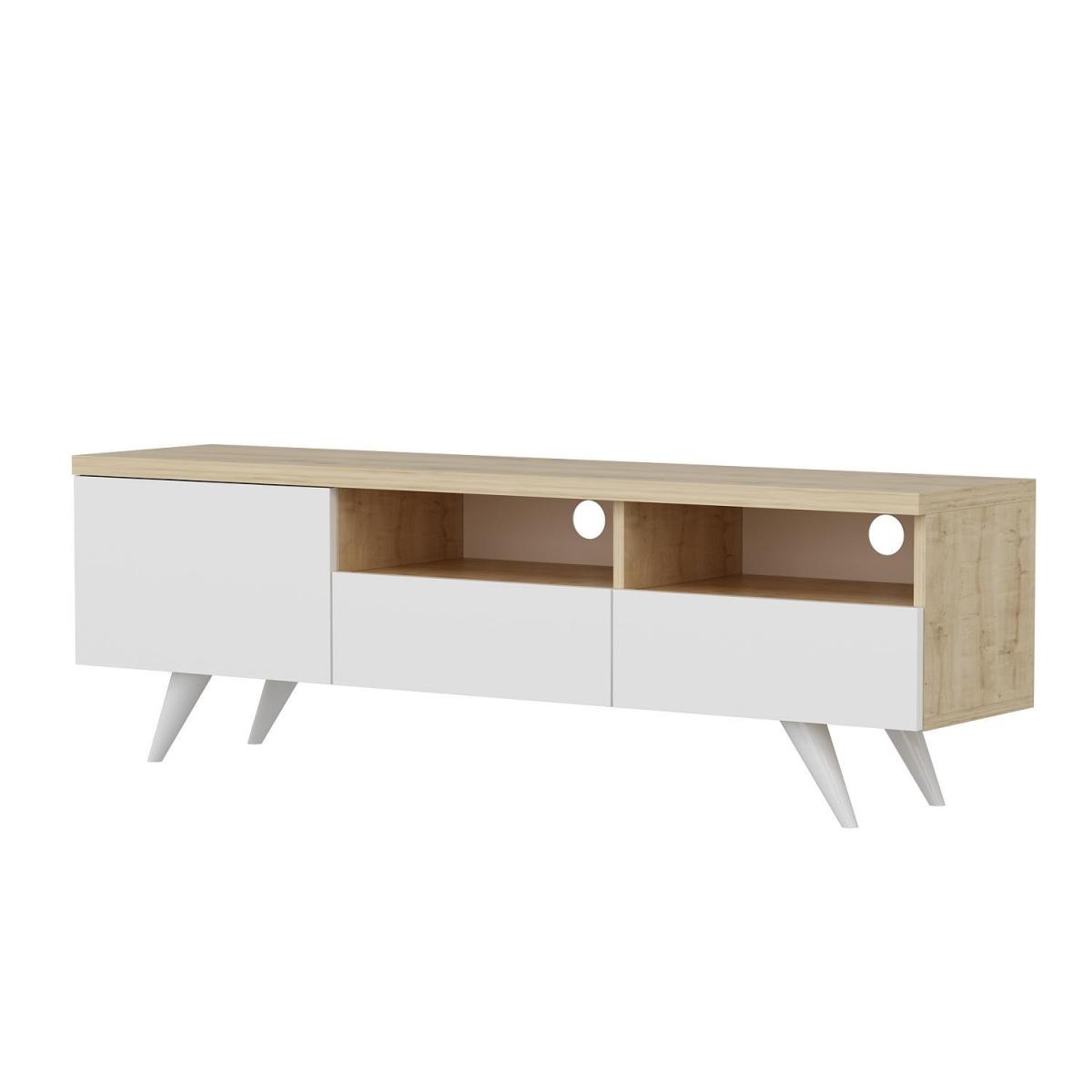 Brussels TV Stand, TV Table and Lowboard, White - White – image 5