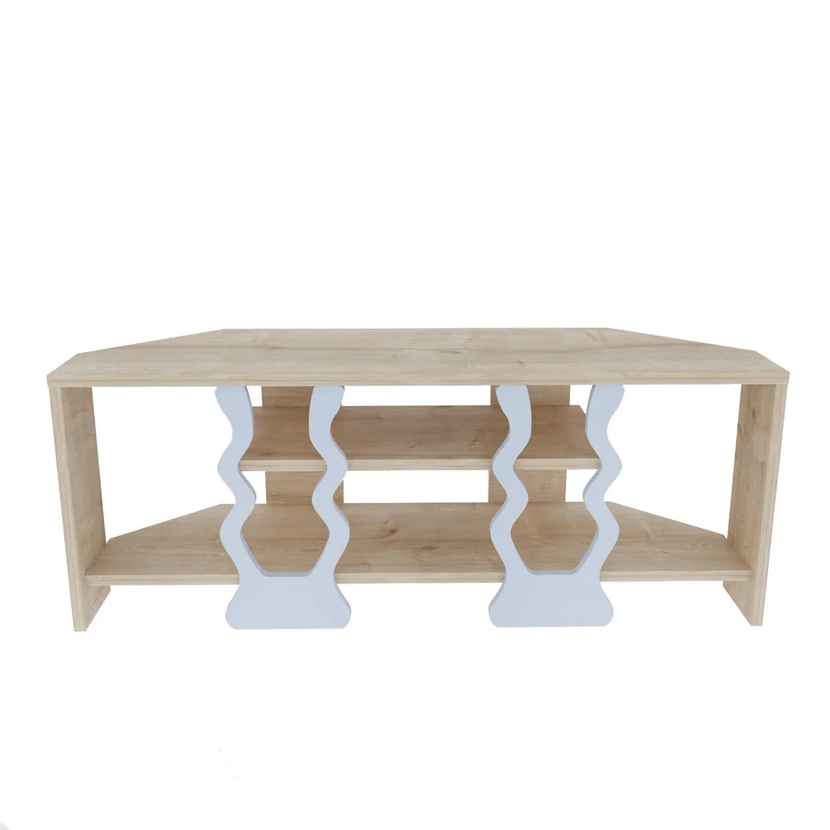 Firal 109cm Wide Corner Tv Stand Sapphire Oak and White - Sapphire – image 2