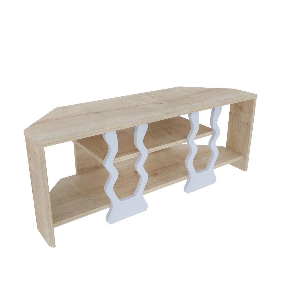 Firal 109cm Wide Corner Tv Stand Sapphire Oak and White - Sapphire – image 3