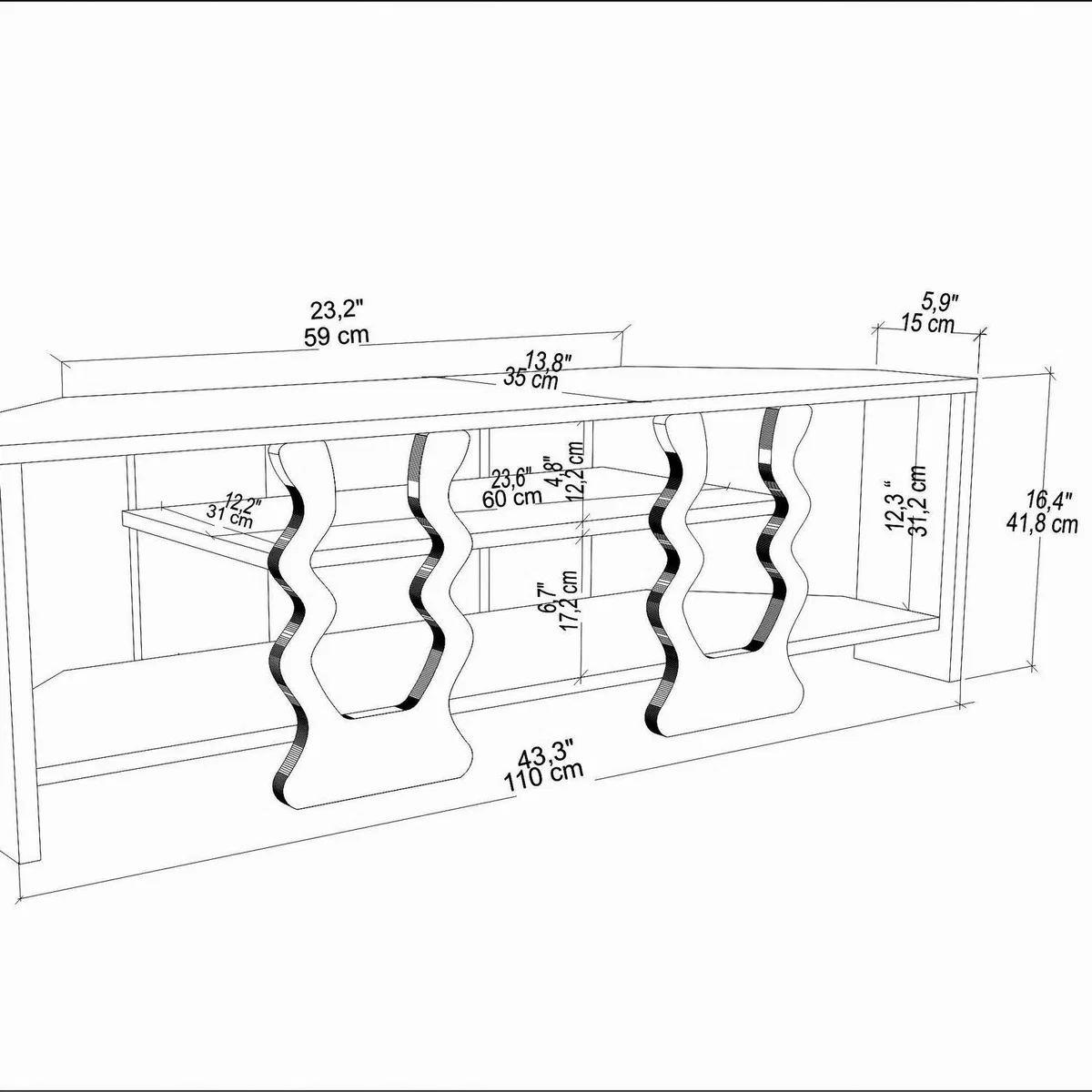 Firal 109cm Wide Corner Tv Stand Sapphire Oak and White - Sapphire – image 6