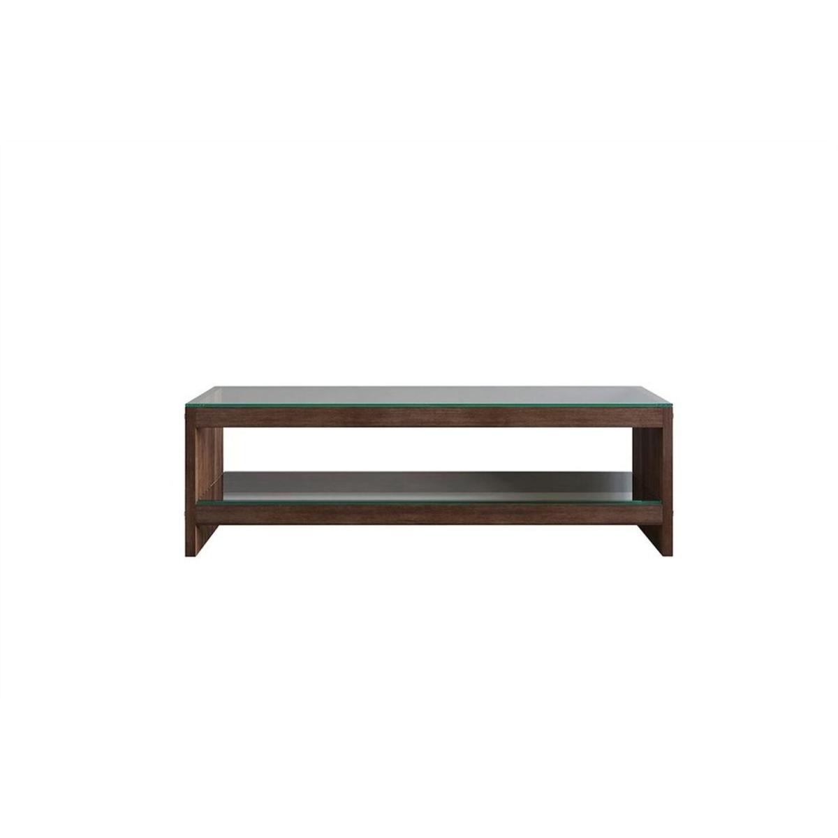 Pisagor Solid Wood and Tempered Glass TV Unit Tv300 Transparent Walnut - Transparent & Walnut – image 4