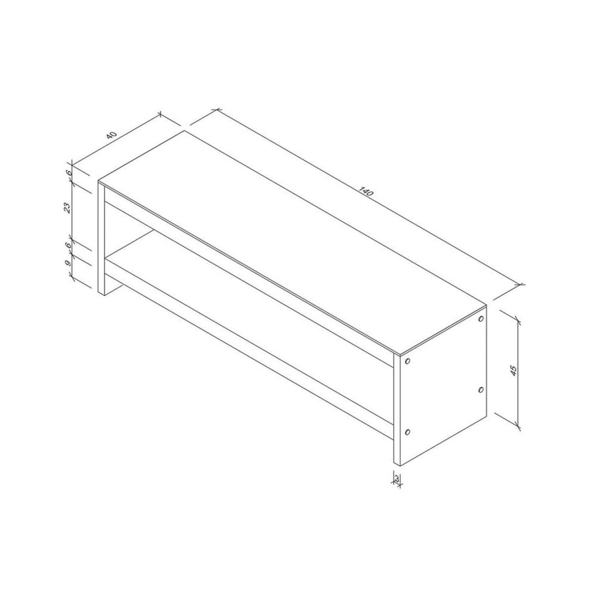 Pisagor Solid Wood and Tempered Glass TV Unit Tv300 Transparent Walnut - Transparent & Walnut – image 5