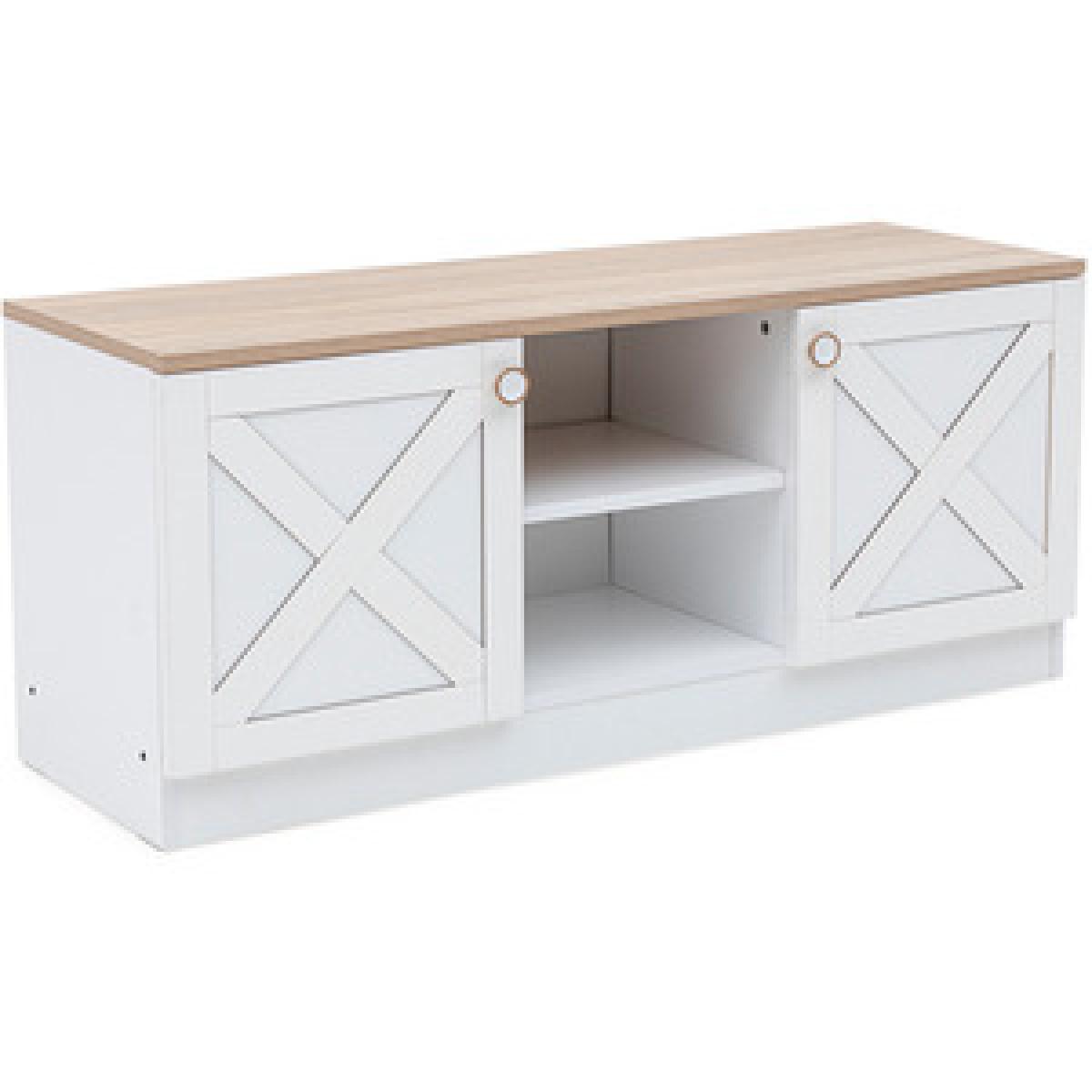 Coastal Home - TV Unit - White and Oak – image 11