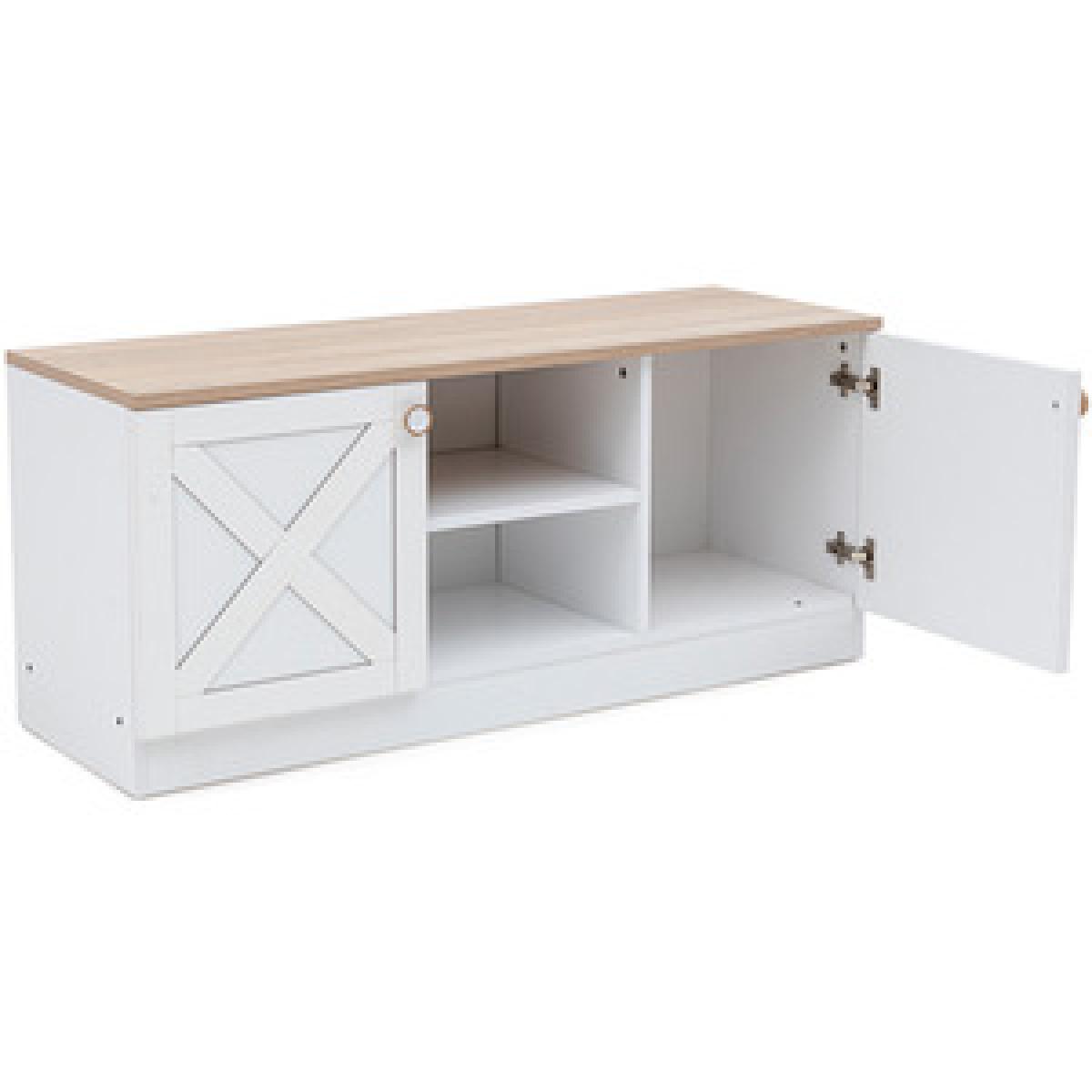 Coastal Home - TV Unit - White and Oak – image 12