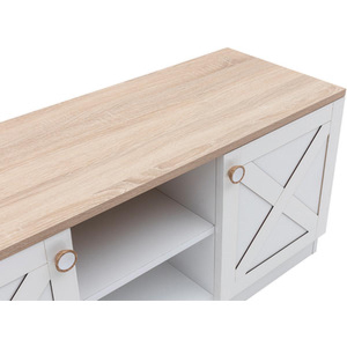 Coastal Home - TV Unit - White and Oak – image 13