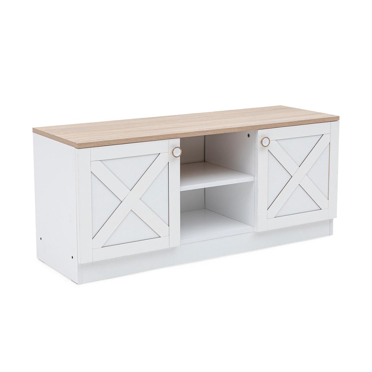 Coastal Home - TV Unit - White and Oak – image 5