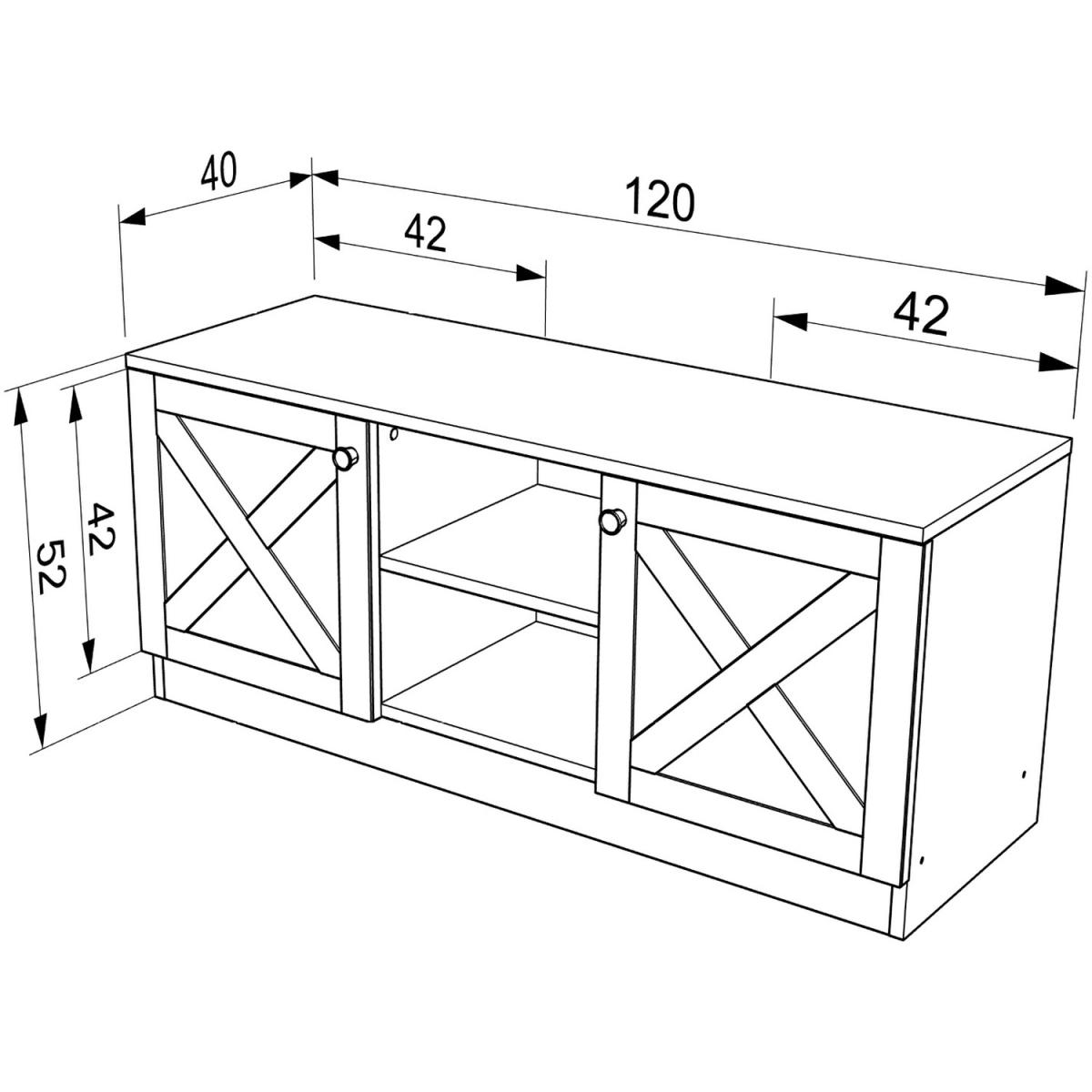 Coastal Home - TV Unit - White and Oak – image 8