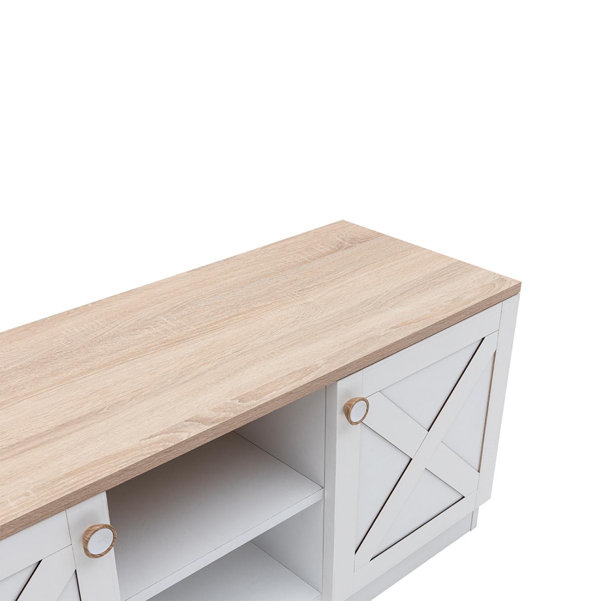 Coastal Home - TV Unit - White and Oak – image 9