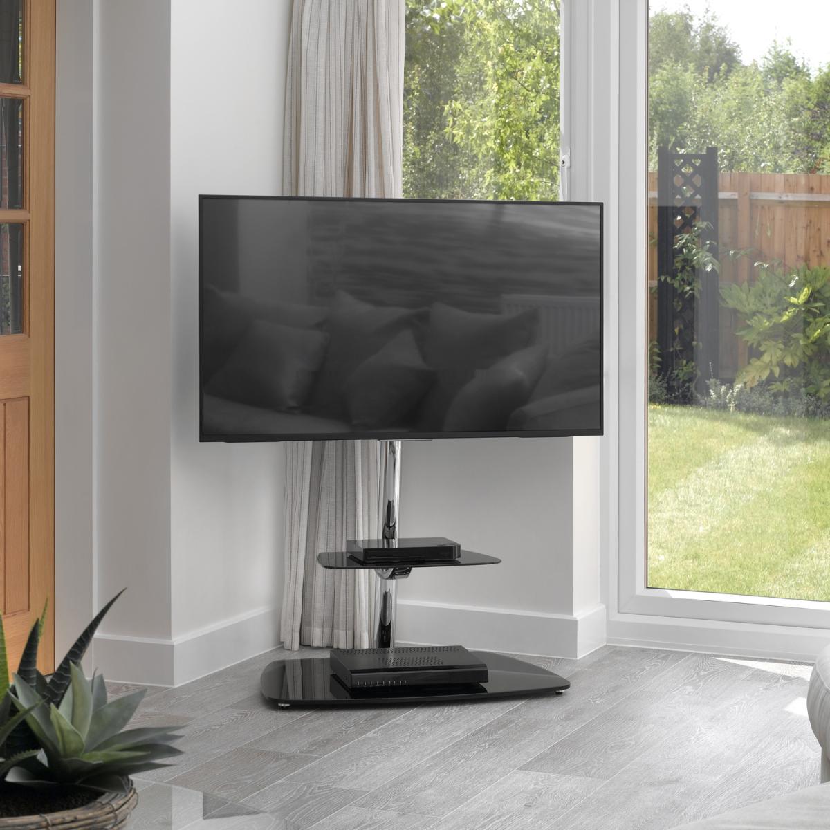 Iseo Corner Pedestal TV Stand Up to 70" - Silver – image 11