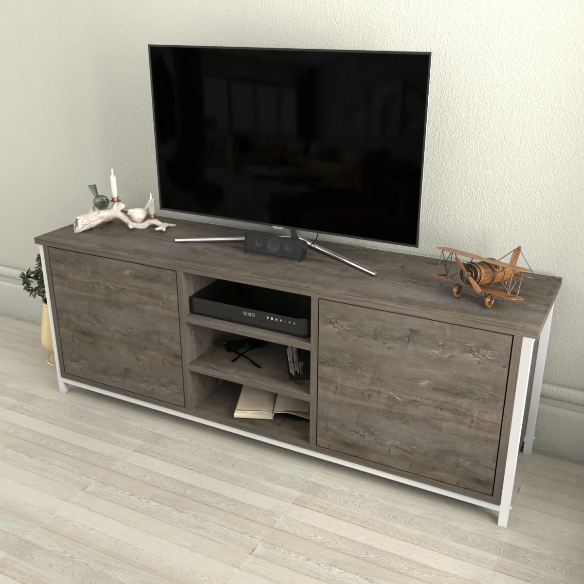 Otis TV Unit - White and Wenge – image 2