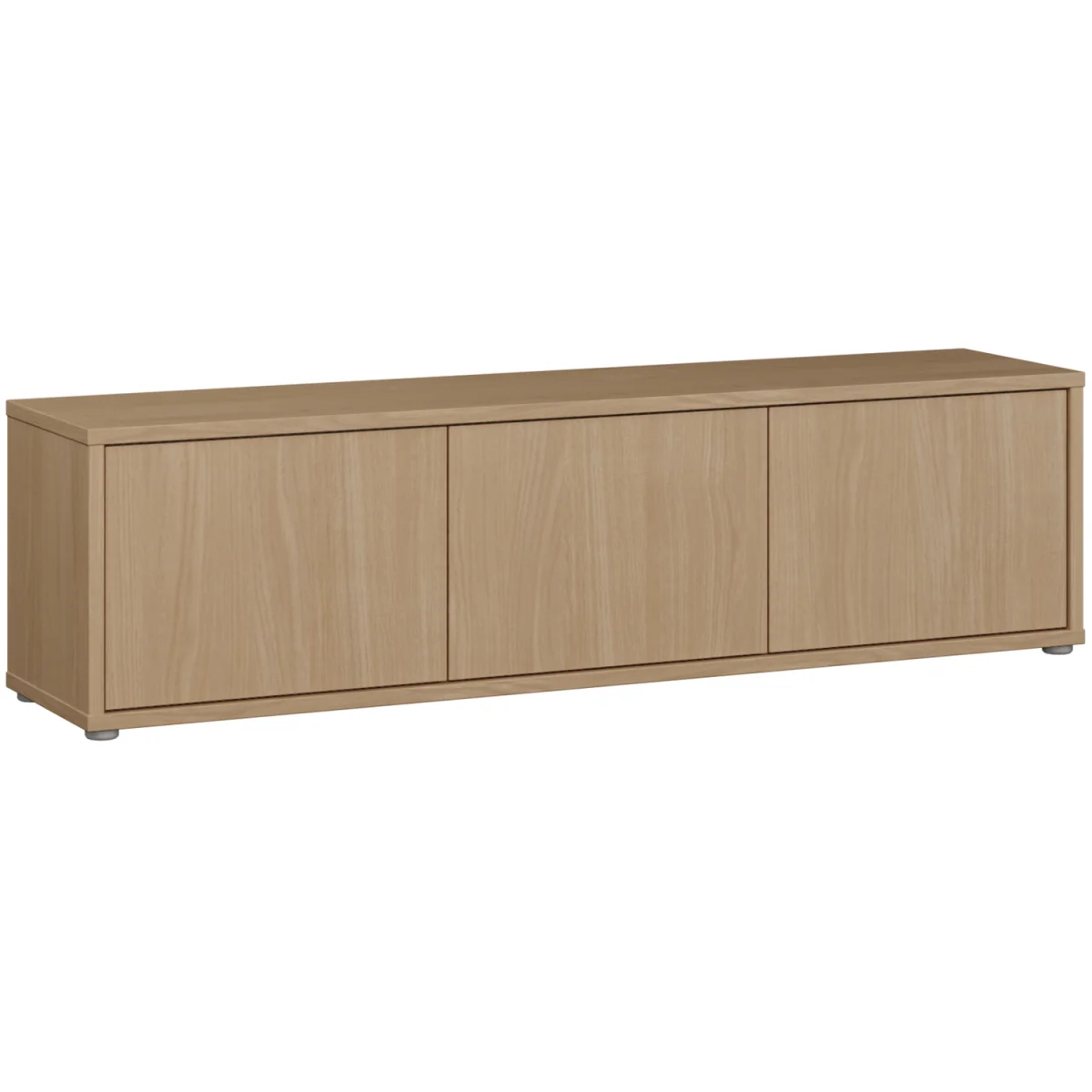 Alice Springs Wide TV Cabinet with 3 Doors Push-Open in Taupe - Elegancia Oak – image 2