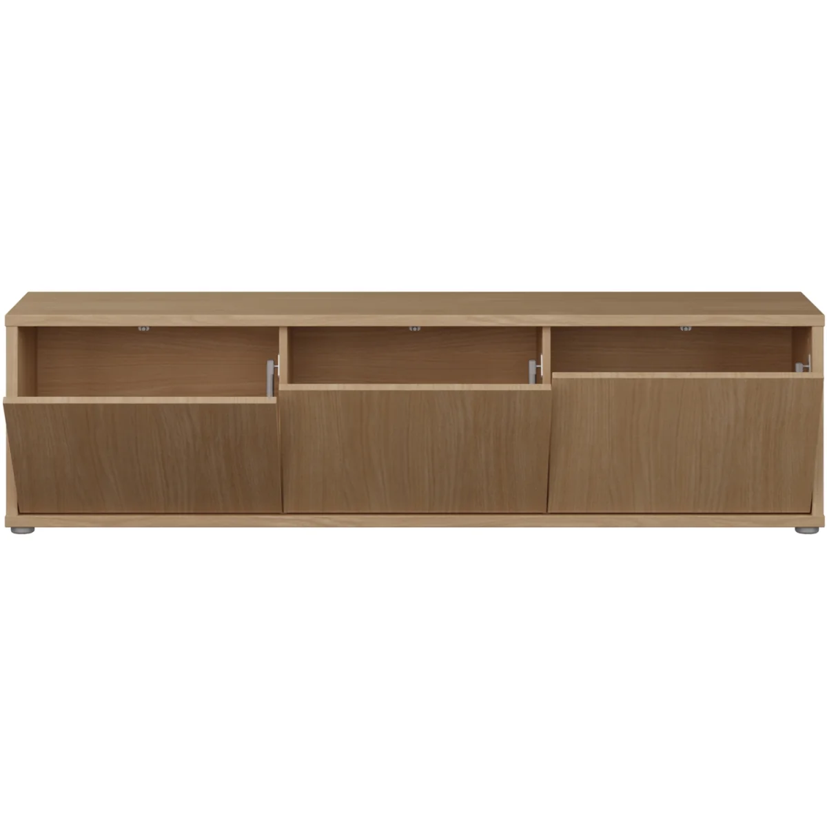 Alice Springs Wide TV Cabinet with 3 Doors Push-Open in Taupe - Elegancia Oak – image 6