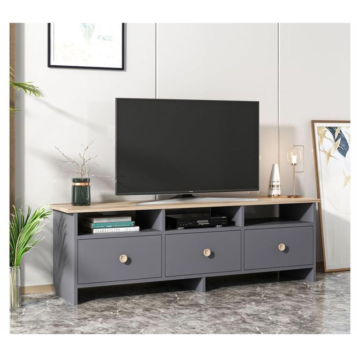 Oslo TV Unit - Walnut, Anthracite – image 2