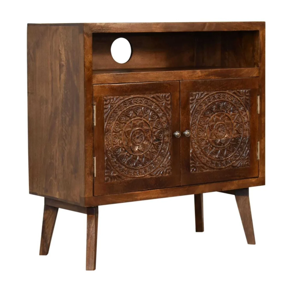 Talloires Chestnut Mango Wood Media Cabinet - Brown – image 2