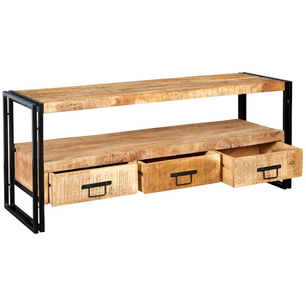 Upcycled Industrial Vintage Mintis Large TV Stand - Light Wood – image 2