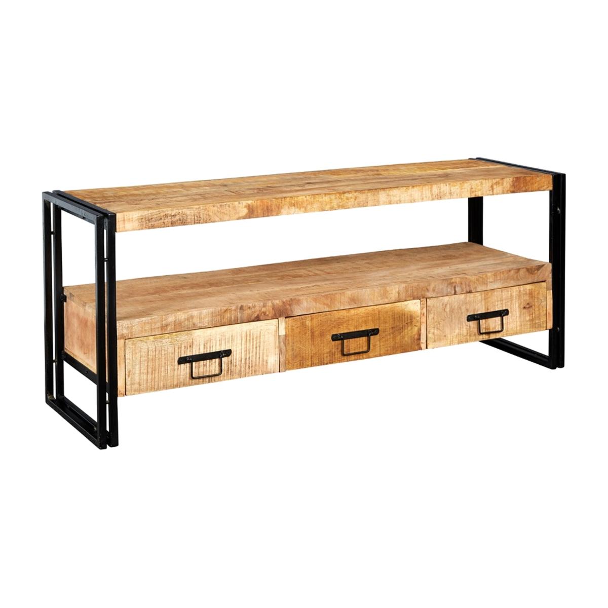 Upcycled Industrial Vintage Mintis Large TV Stand - Light Wood – image 1