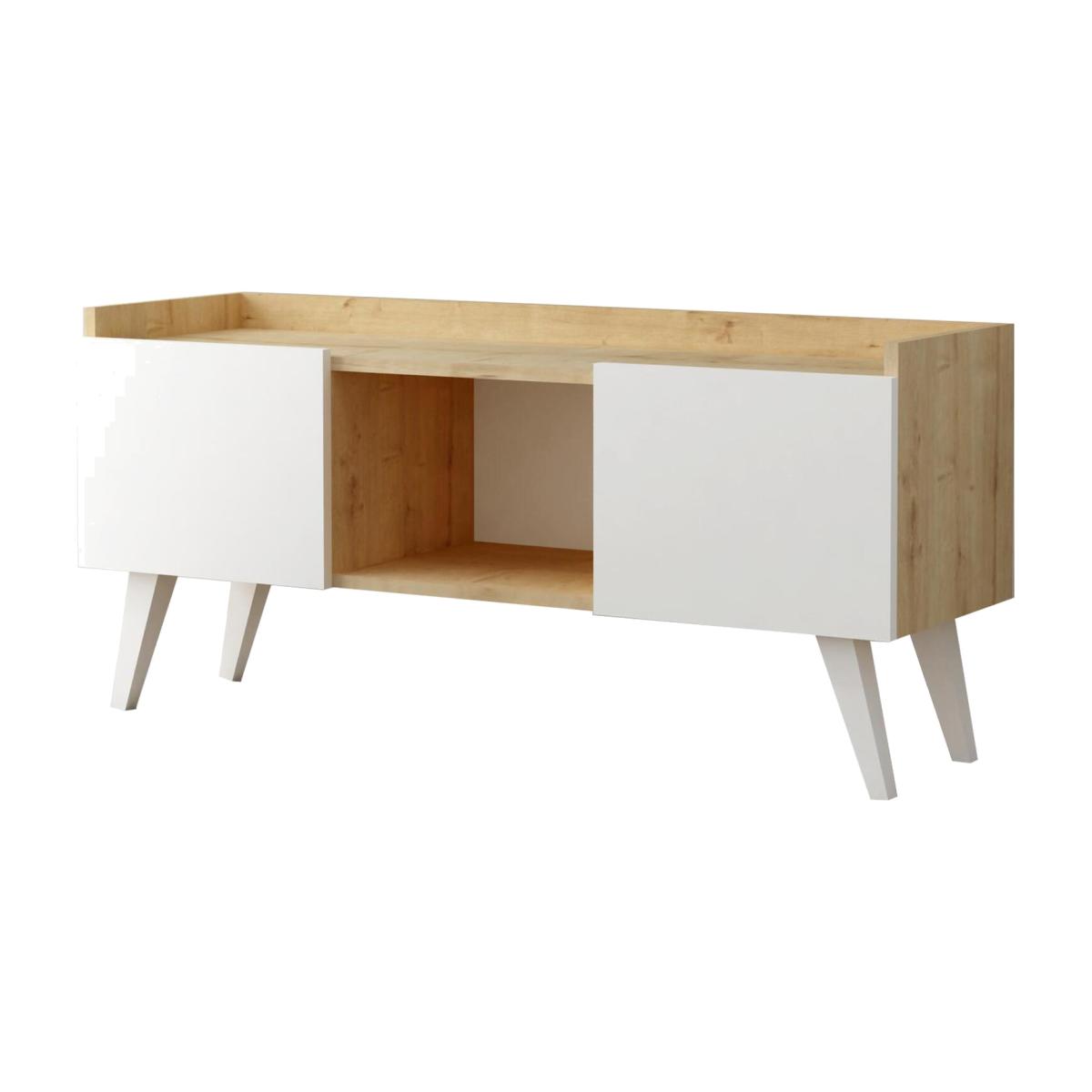 Ariane TV Stand TV Table, White Oak - White, Oak – image 1