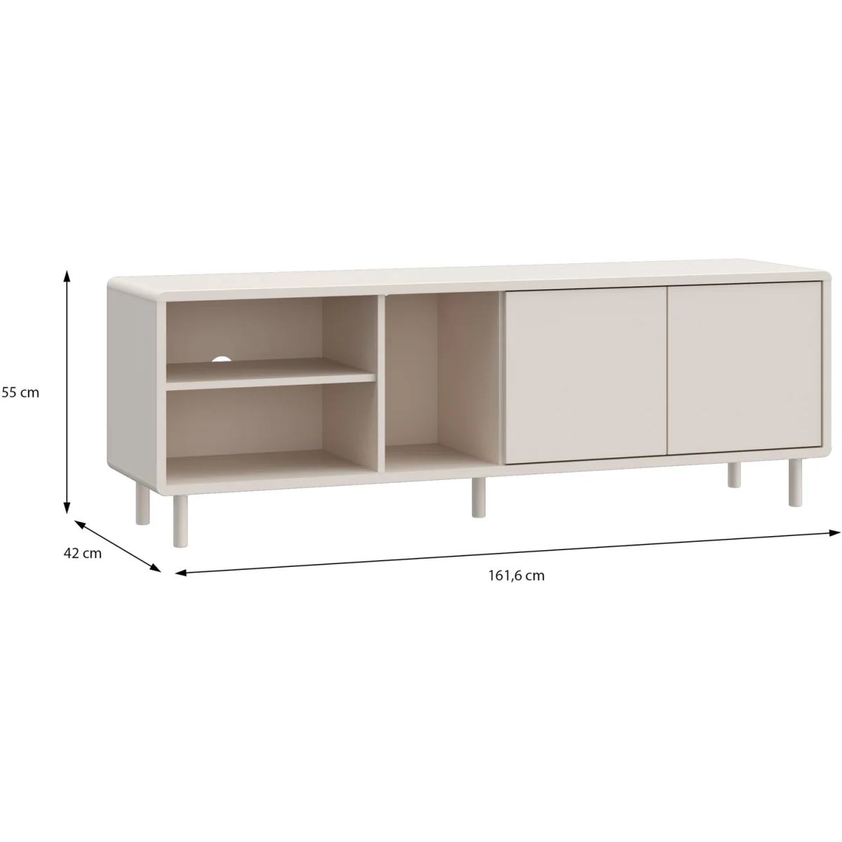 Playly TV Unit with Open Shelving and 2-Door Storage in Sand - Sand – image 6