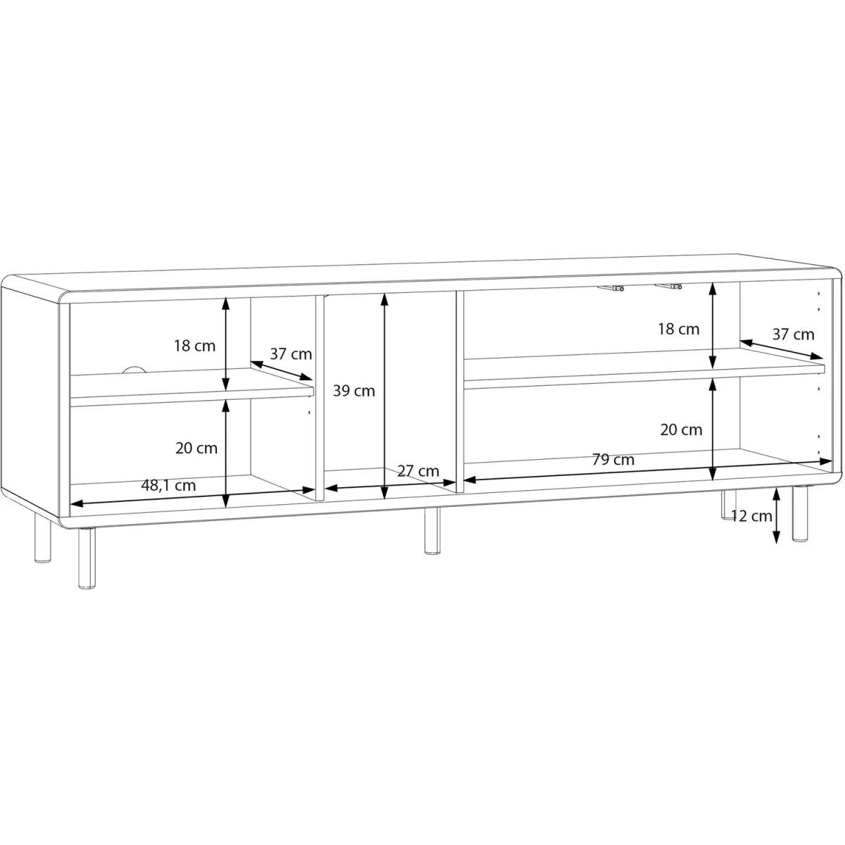 Playly TV Unit with Open Shelving and 2-Door Storage in Sand - Sand – image 7