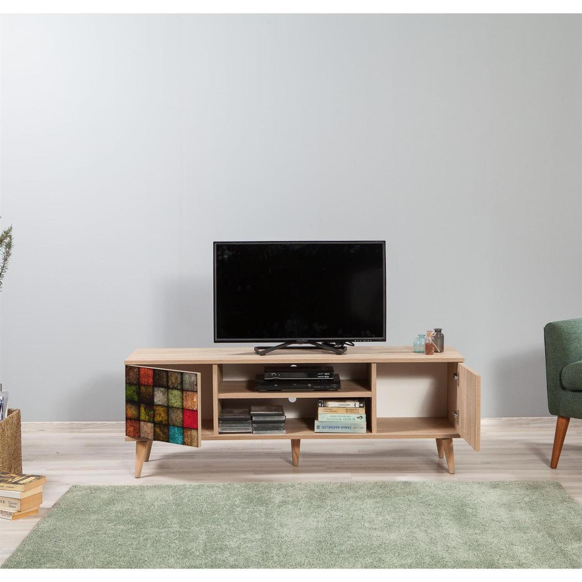 Truva TV Stand, TV Table and Lowboard, 140x36x50 cm Colours - Oak – image 2