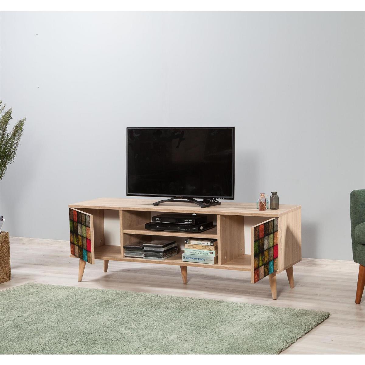 Truva TV Stand, TV Table and Lowboard, 140x36x50 cm Colours - Oak – image 3