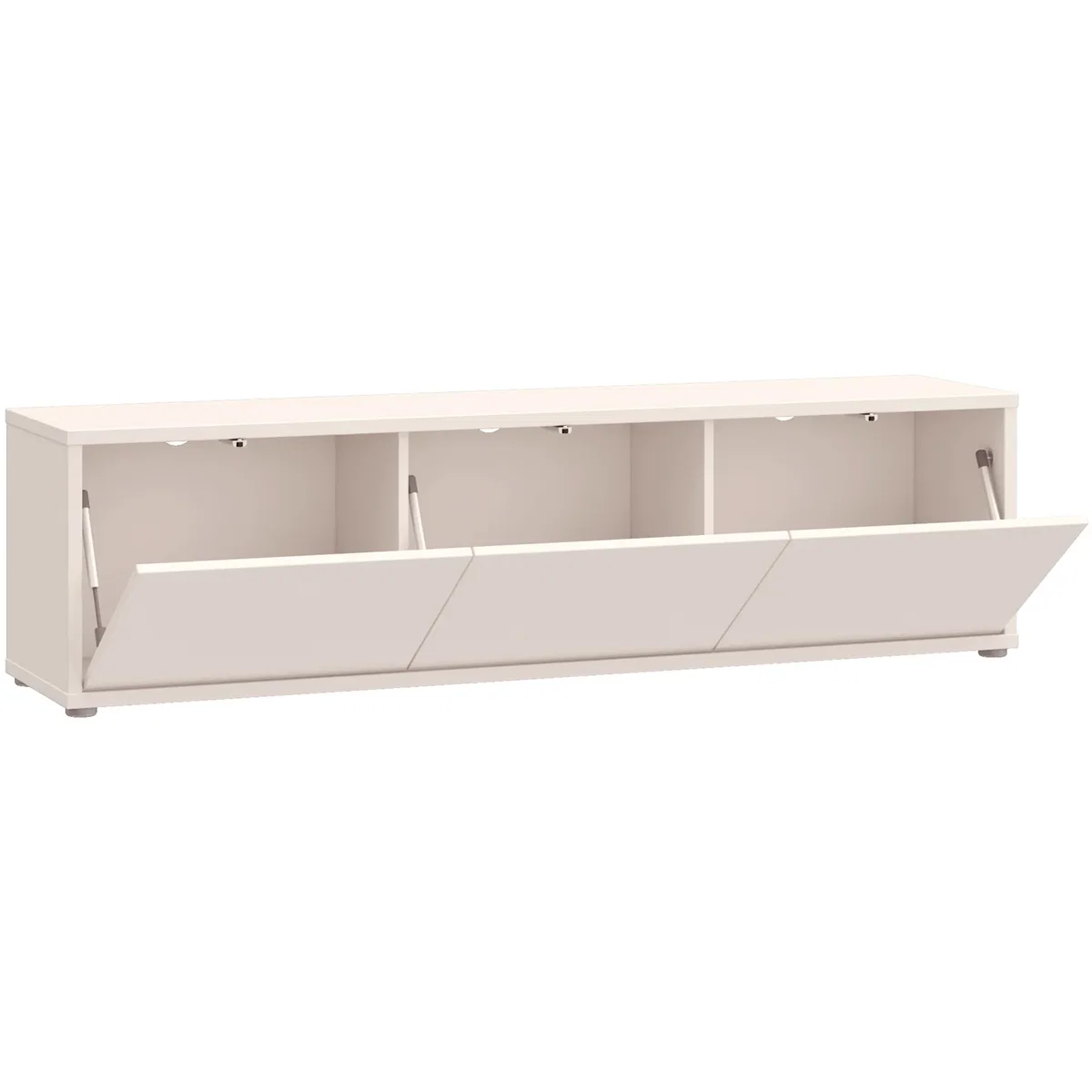 Alice Springs Wide TV Cabinet with 3 Doors Push-Open in Taupe - Butter Yellow – image 20